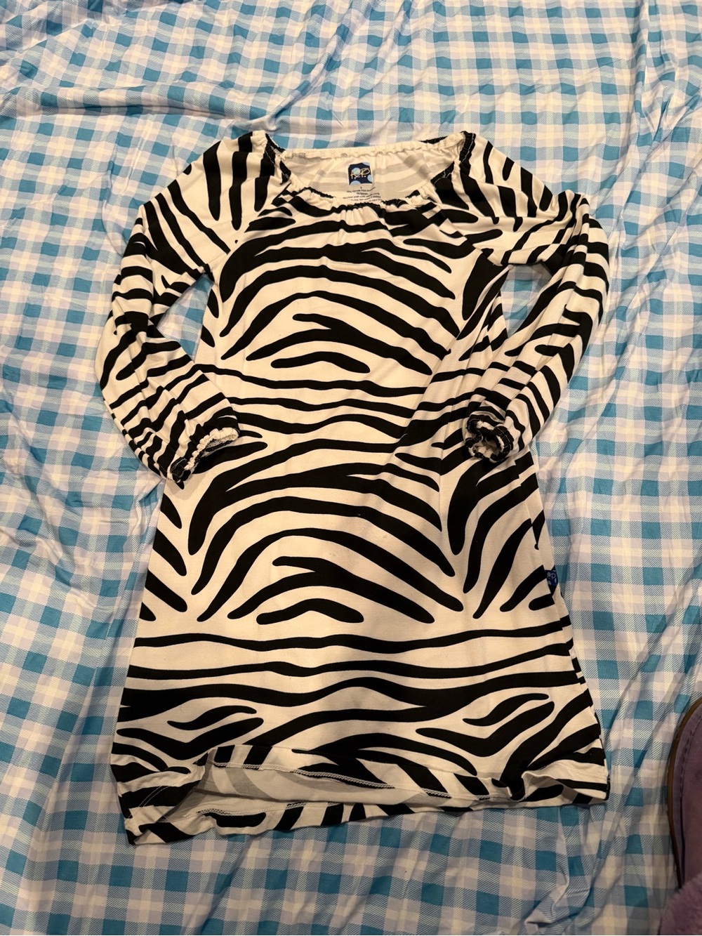 Kickee Pants Black & White Zebra Print Long Sleeve Dress